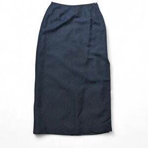 Vintage Emma James‎ by Liz Claiborne Black Midi Linen Blend Skirt